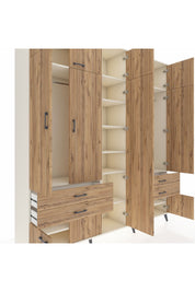 Hyperion Dolap 12 Raflı 4 Çekmeceli 2 Askılı 220x44x243 - S553M011V03B