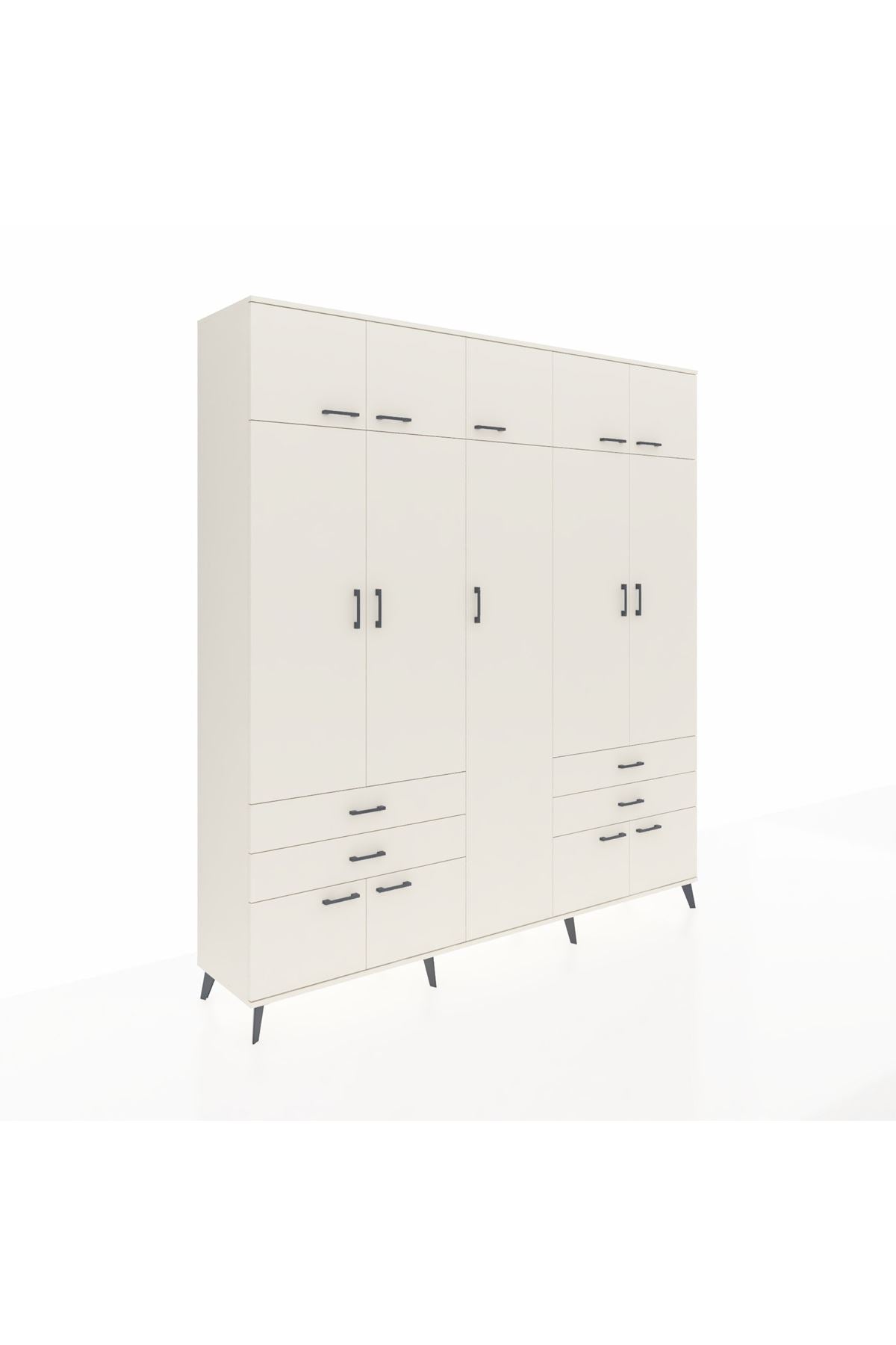 Hyperion Dolap 12 Raflı 4 Çekmeceli 2 Askılı 220x44x243 - S553M011V04B