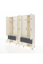 Hyperion Dolap 12 Raflı 4 Çekmeceli 2 Askılı 220x44x243 - S553M011V05B