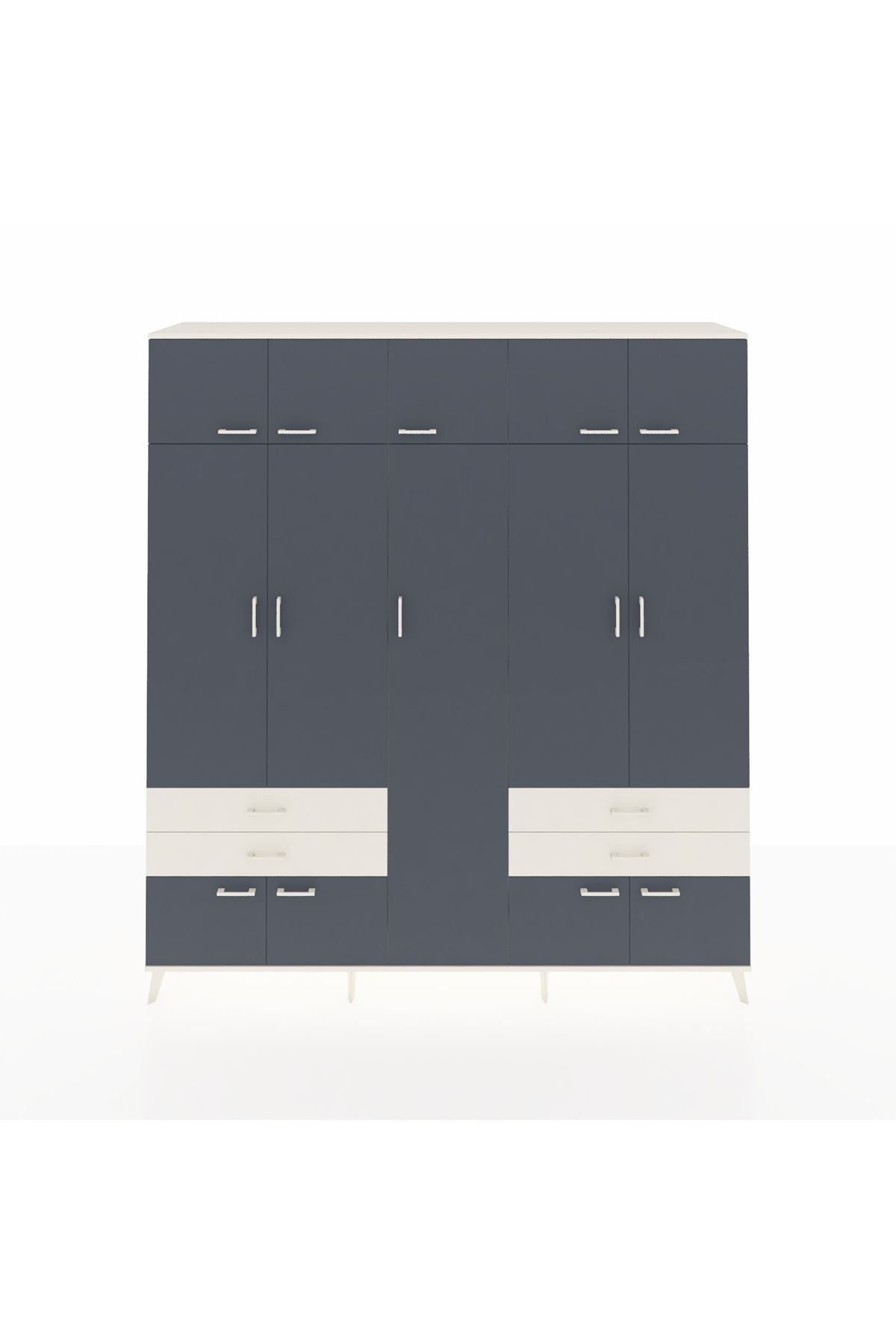 Hyperion Dolap 12 Raflı 4 Çekmeceli 2 Askılı 220x44x243 - S553M011V07B