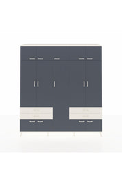 Hyperion Dolap 12 Raflı 4 Çekmeceli 2 Askılı 220x44x243 - S553M011V07B