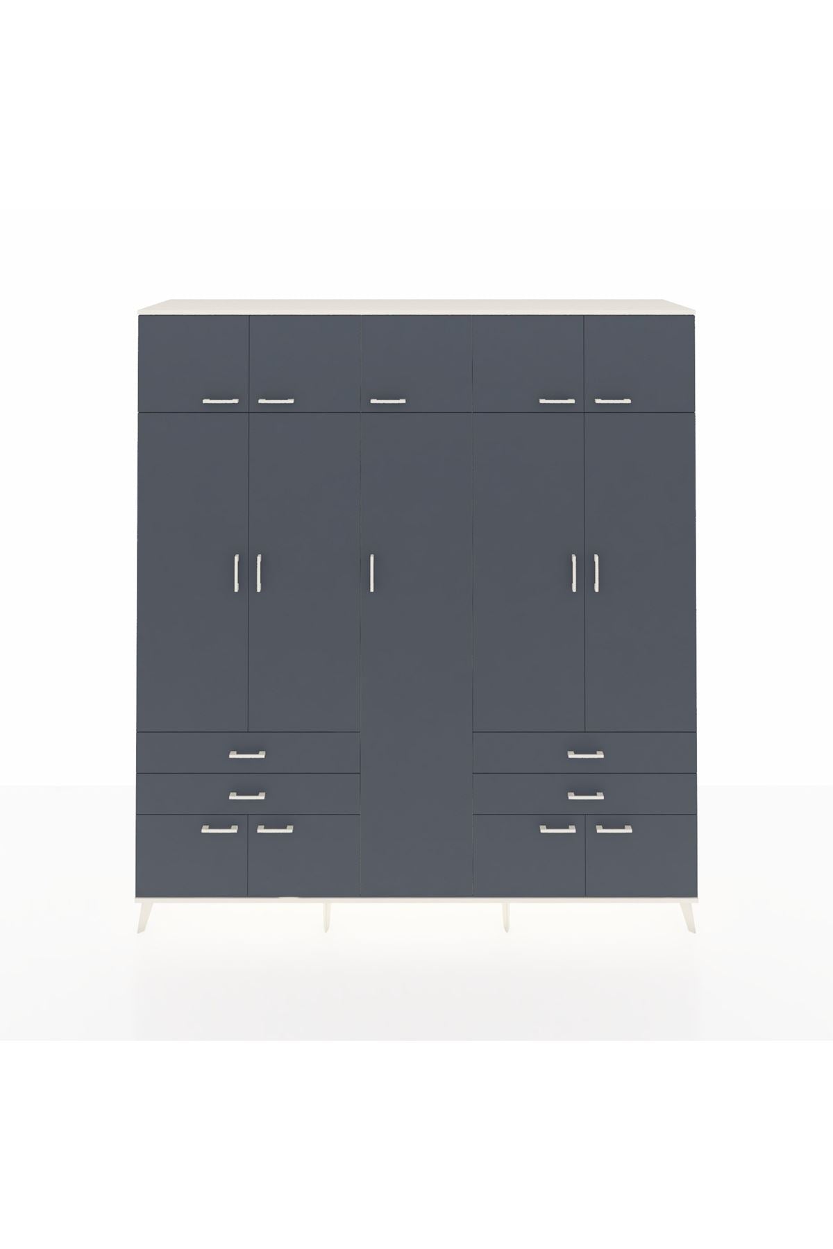 Hyperion Dolap 12 Raflı 4 Çekmeceli 2 Askılı 220x44x243 - S553M011V08B