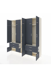 Hyperion Dolap 12 Raflı 4 Çekmeceli 2 Askılı 220x44x243 - S553M011V08B