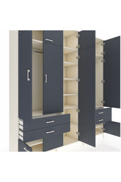 Hyperion Dolap 12 Raflı 4 Çekmeceli 2 Askılı 220x44x243 - S553M011V08B