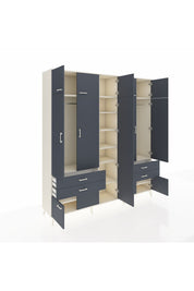 Hyperion Dolap 12 Raflı 4 Çekmeceli 2 Askılı 220x44x243 - S553M011V08B