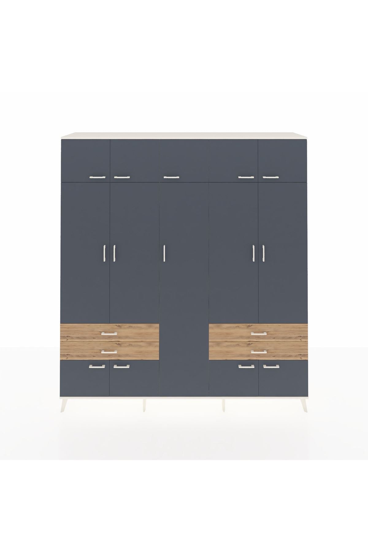 Hyperion Dolap 12 Raflı 4 Çekmeceli 2 Askılı 220x44x243 - S553M011V09B