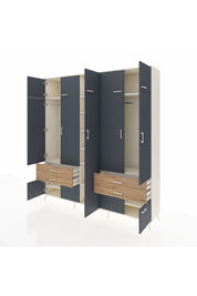 Hyperion Dolap 12 Raflı 4 Çekmeceli 2 Askılı 220x44x243 - S553M011V09B