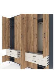 Hyperion Dolap 12 Raflı 4 Çekmeceli 2 Askılı 220x44x243 - S553M011V10B