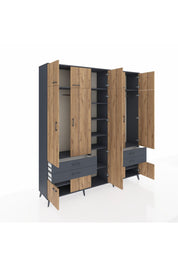 Hyperion Dolap 12 Raflı 4 Çekmeceli 2 Askılı 220x44x243 - S553M011V11B