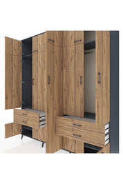 Hyperion Dolap 12 Raflı 4 Çekmeceli 2 Askılı 220x44x243 - S553M011V12B