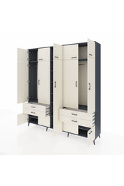 Hyperion Dolap 12 Raflı 4 Çekmeceli 2 Askılı 220x44x243 - S553M011V13B