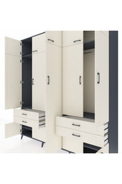 Hyperion Dolap 12 Raflı 4 Çekmeceli 2 Askılı 220x44x243 - S553M011V13B