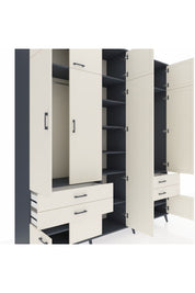 Hyperion Dolap 12 Raflı 4 Çekmeceli 2 Askılı 220x44x243 - S553M011V13B