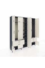 Hyperion Dolap 12 Raflı 4 Çekmeceli 2 Askılı 220x44x243 - S553M011V13B