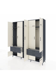 Hyperion Dolap 12 Raflı 4 Çekmeceli 2 Askılı 220x44x243 - S553M011V14B