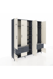 Hyperion Dolap 12 Raflı 4 Çekmeceli 2 Askılı 220x44x243 - S553M011V14B