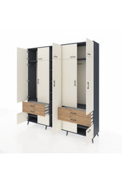 Hyperion Dolap 12 Raflı 4 Çekmeceli 2 Askılı 220x44x243 - S553M011V15B