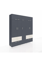 Hyperion Dolap 12 Raflı 4 Çekmeceli 2 Askılı 220x44x243 Antrasit-Antrasit/Aytaşı