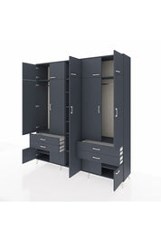 Hyperion Dolap 12 Raflı 4 Çekmeceli 2 Askılı 220x44x243 - S553M011V17B