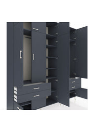 Hyperion Dolap 12 Raflı 4 Çekmeceli 2 Askılı 220x44x243 - S553M011V17B