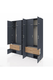 Hyperion Dolap 12 Raflı 4 Çekmeceli 2 Askılı 220x44x243 - S553M011V18B