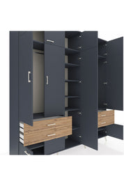 Hyperion Dolap 12 Raflı 4 Çekmeceli 2 Askılı 220x44x243 - S553M011V18B