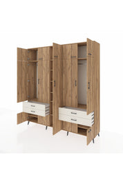 Hyperion Dolap 12 Raflı 4 Çekmeceli 2 Askılı 220x44x243 - S553M011V19B