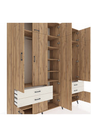 Hyperion Dolap 12 Raflı 4 Çekmeceli 2 Askılı 220x44x243 - S553M011V19B