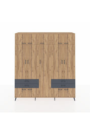 Hyperion Dolap 12 Raflı 4 Çekmeceli 2 Askılı 220x44x243 - S553M011V20B