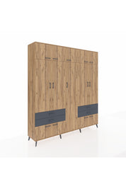 Hyperion Dolap 12 Raflı 4 Çekmeceli 2 Askılı 220x44x243 - S553M011V20B