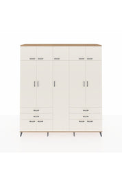 Hyperion Dolap 12 Raflı 4 Çekmeceli 2 Askılı 220x44x243 - S553M011V22B