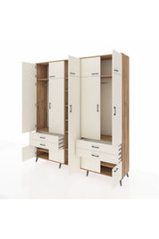 Hyperion Dolap 12 Raflı 4 Çekmeceli 2 Askılı 220x44x243 - S553M011V22B