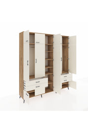 Hyperion Dolap 12 Raflı 4 Çekmeceli 2 Askılı 220x44x243 - S553M011V22B
