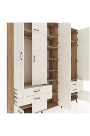 Hyperion Dolap 12 Raflı 4 Çekmeceli 2 Askılı 220x44x243 - S553M011V22B
