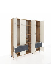 Hyperion Dolap 12 Raflı 4 Çekmeceli 2 Askılı 220x44x243 - S553M011V23B