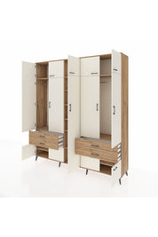 Hyperion Dolap 12 Raflı 4 Çekmeceli 2 Askılı 220x44x243 - S553M011V24B