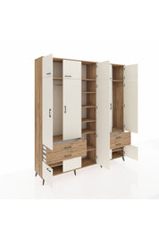 Hyperion Dolap 12 Raflı 4 Çekmeceli 2 Askılı 220x44x243 - S553M011V24B