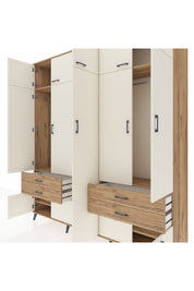 Hyperion Dolap 12 Raflı 4 Çekmeceli 2 Askılı 220x44x243 - S553M011V24B