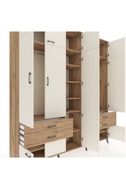 Hyperion Dolap 12 Raflı 4 Çekmeceli 2 Askılı 220x44x243 - S553M011V24B