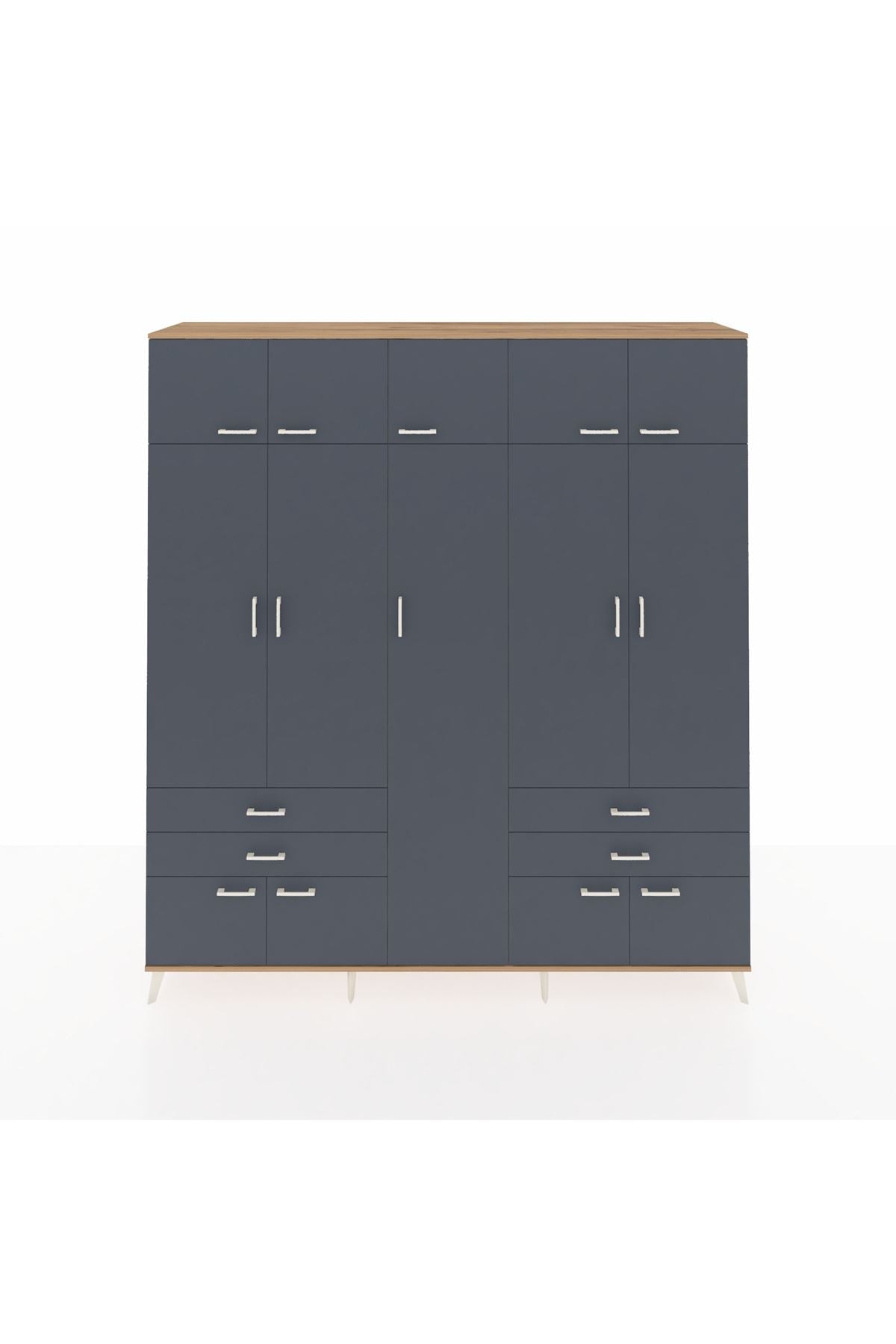 Hyperion Dolap 12 Raflı 4 Çekmeceli 2 Askılı 220x44x243 - S553M011V26B