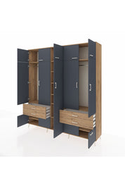 Hyperion Dolap 12 Raflı 4 Çekmeceli 2 Askılı 220x44x243 - S553M011V27B