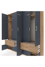 Hyperion Dolap 12 Raflı 4 Çekmeceli 2 Askılı 220x44x243 - S553M011V27B