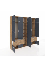 Hyperion Dolap 12 Raflı 4 Çekmeceli 2 Askılı 220x44x243 - S553M011V27B