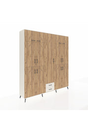 Hyperion Dolap 10 Raflı 2 Çekmeceli 4 Askılı 220x44x243 Aytaşı-Çam/Aytaşı