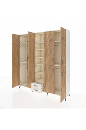 Hyperion Dolap 10 Raflı 2 Çekmeceli 4 Askılı 220x44x243 Aytaşı-Çam/Aytaşı