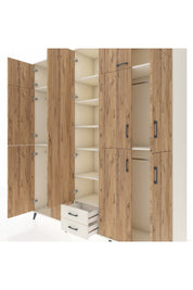 Hyperion Dolap 10 Raflı 2 Çekmeceli 4 Askılı 220x44x243 Aytaşı-Çam/Aytaşı