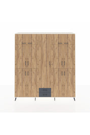 Hyperion Dolap 10 Raflı 2 Çekmeceli 4 Askılı 220x44x243 Aytaşı-Çam/Antrasit