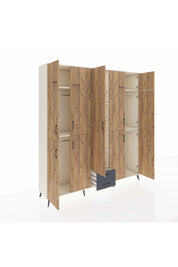 Hyperion Dolap 10 Raflı 2 Çekmeceli 4 Askılı 220x44x243 Aytaşı-Çam/Antrasit