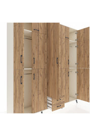 Hyperion Dolap 10 Raflı 2 Çekmeceli 4 Askılı 220x44x243 Aytaşı-Çam/Çam