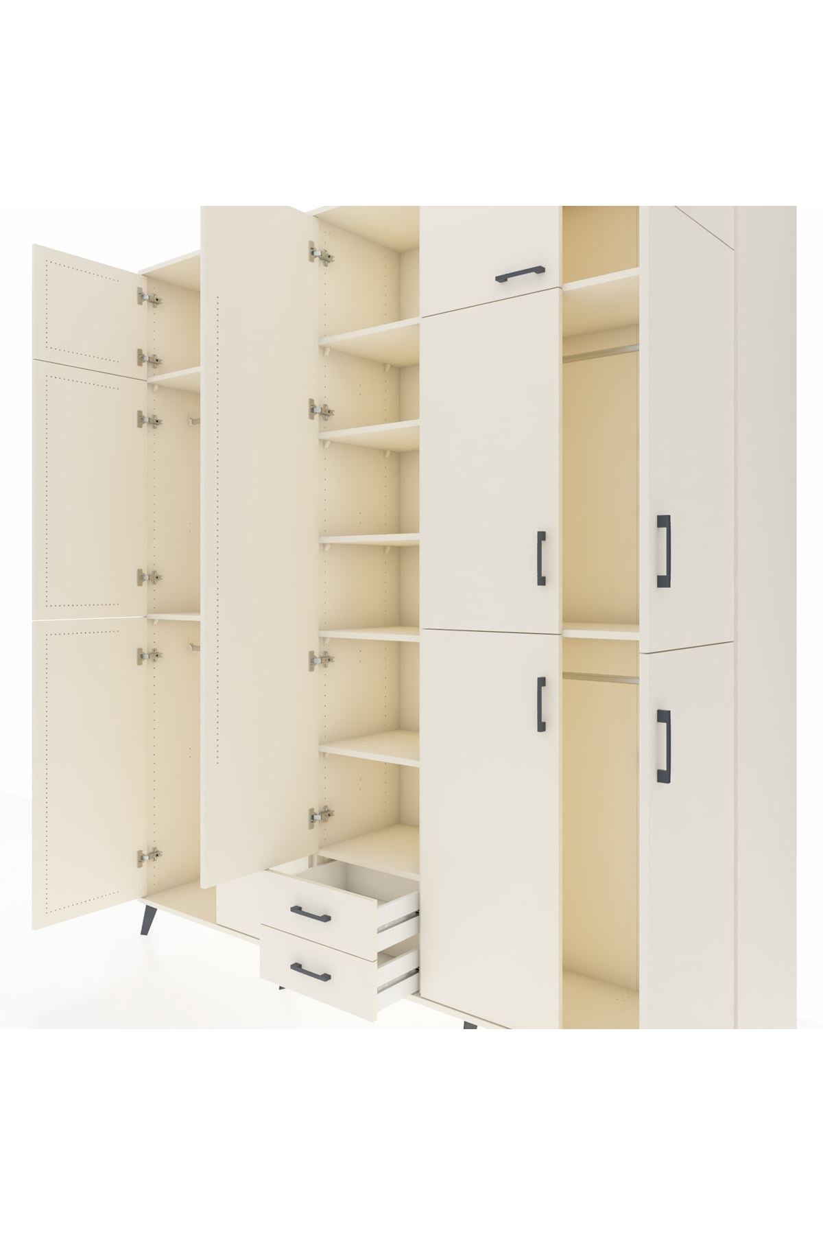 Hyperion Dolap 10 Raflı 2 Çekmeceli 4 Askılı 220x44x243 Aytaşı-Aytaşı/Aytaşı